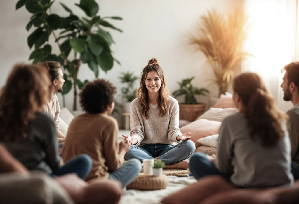 mental health retreat group session